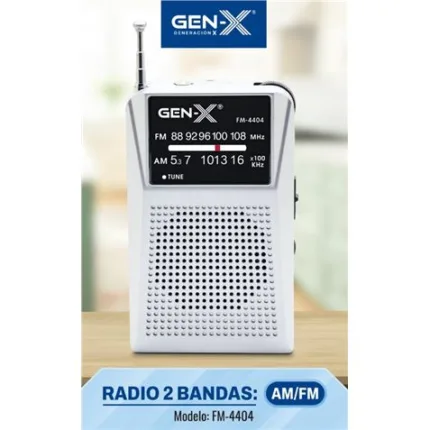 radio portatil am/fm analogica gris fm 4404 gen x