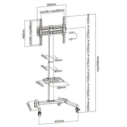 soporte de suelo tv 32 55 cromad