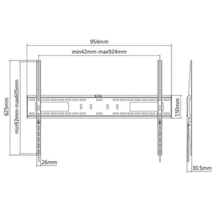soporte de pared tv led lcd 60 100 cromad