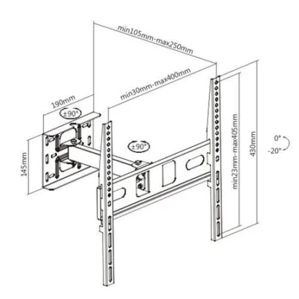 soporte con brazo tv led, lcd 32 65 cromad