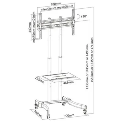 soporte de suelo tv 37 70 cromad