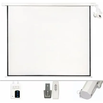 pantalla proyeccion motorizada 2.40 x 2.40mtr cromad