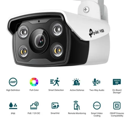 camara ip tp link vigi bullet exterior microsd 4mp 2.8mm ir 30m ip67 poe