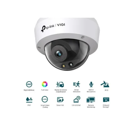 camara ip tp link vigi dome exterior/interior 4mp 4mm ir 30m ip67 poe/cc