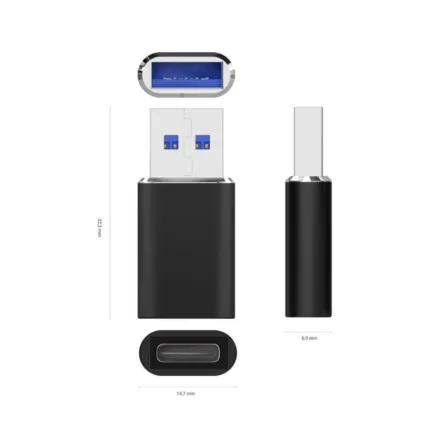 adaptador aisens usb 3.2 gen2 usb c/h a usb/m black