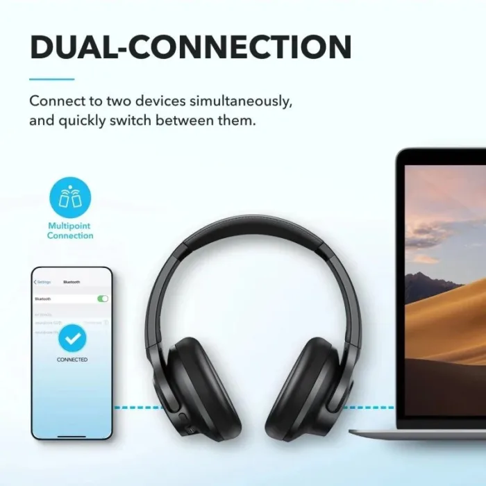 auriculares anker soundcore q20i wireless bluetooth usb c blue