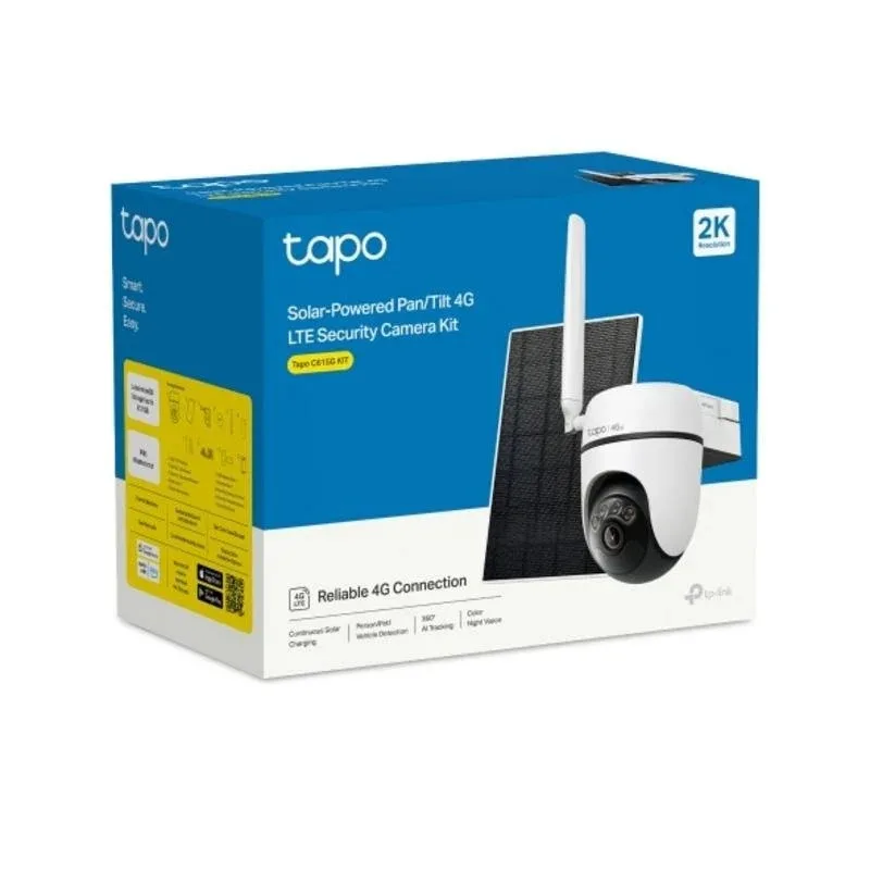 Cámara de seguridad exterior Tapo C615g con panel solar y 4G LTE.