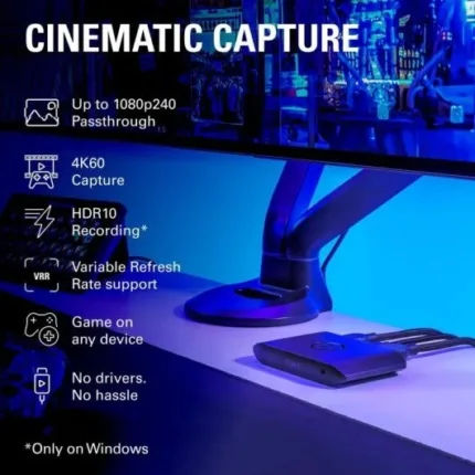 capturadora elgato 4k s 4k60 hdr10 usb c black