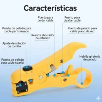pelacables vention coaxial yellow