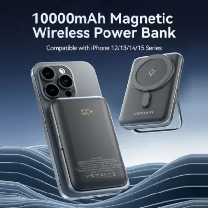 Powerbank inalámbrica magnética Vention 10000mAh compatible con iPhone.
