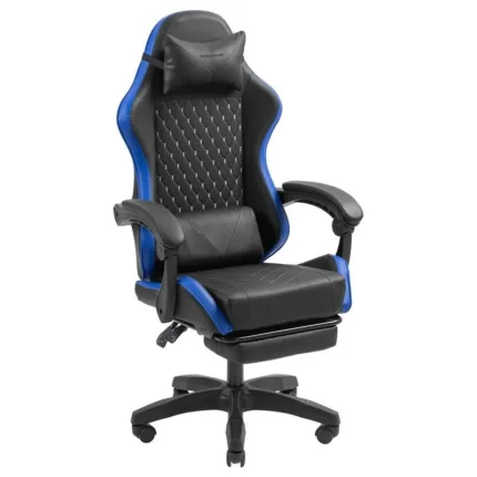 silla gaming mars gaming mgc x ergonomico reposapies cuero pu blue/black