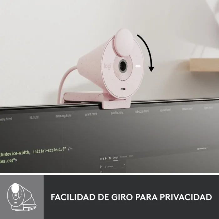 webcam logitech brio 300 fhd usb c rose
